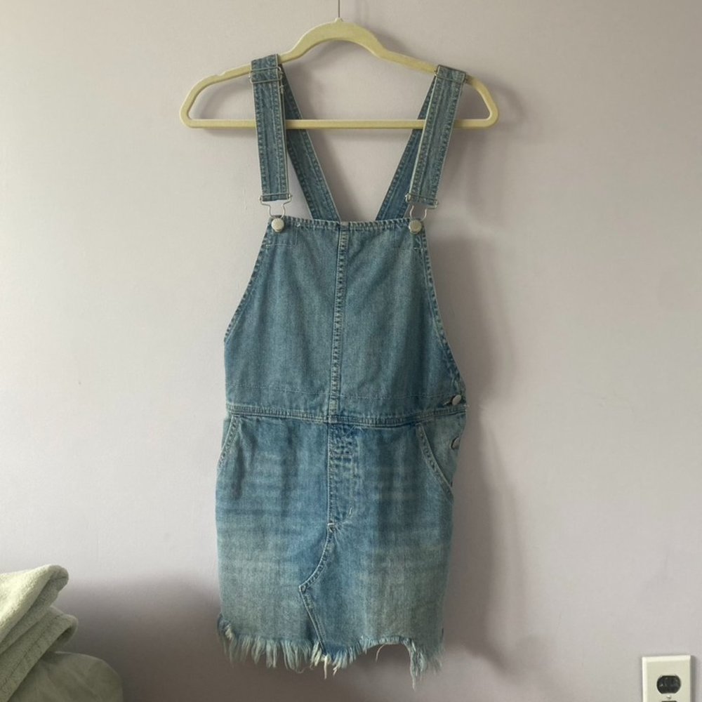 Free People Denim Overall Mini Dress - Size 2